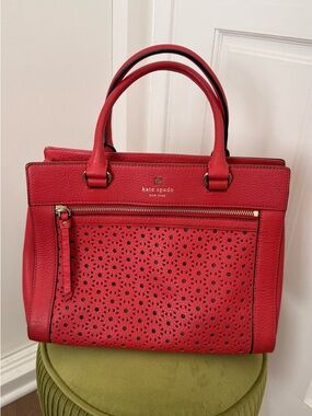 Kate Spade Red Leather Perry Lane Satchel